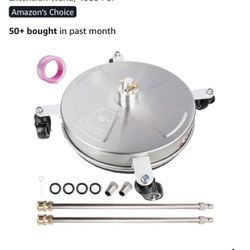 Hourleey 16" Pressure Washer Surface Cleaner, Stainless Steel Surface Cleaner with 4 Wheels for Concrete, Patio, Sidewalk, Deck, Pathway 1/4" Quick Co