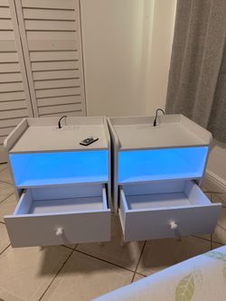Nightstands with Charging Station – Set of 2