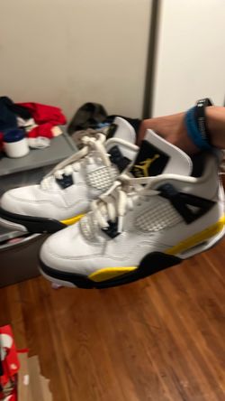 Air Jordan 4 White Yellow Black Sneakers
