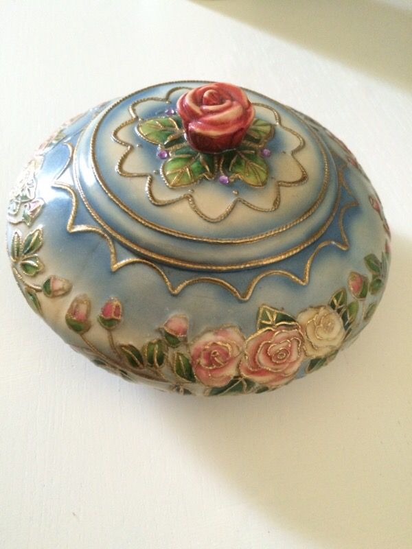 Candy Dish Vintage Hand Painted 