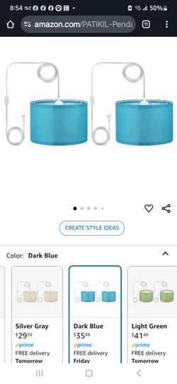 2 Pack Hanging Pendant LIghts - TURQUOISE
