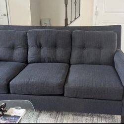 Nice Blue fabric sofa In Excellent Condition