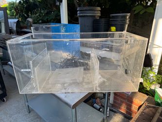 Clear Acrylic Sump Refugium Tank with Bulkheads