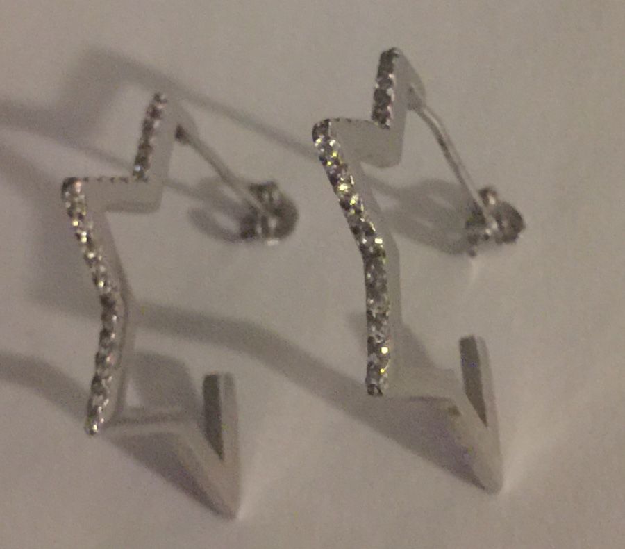 Star Diamond Sterling Earrings.