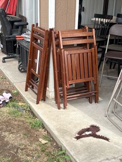 Wood brown chairs