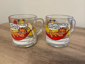 Vintage 1978 McDonalds Jim Davis Garfield Mugs- set of 2
