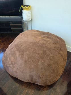 Giant 6 Ft Memory Foam Bean Bag Lounger – Dark Brown Microsuede