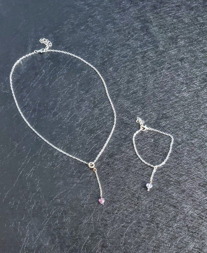 Heart Necklace & Matching Bracelet.
