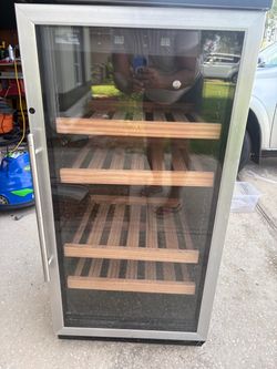 Wine Vault Wine Cooler with Wood Shelves