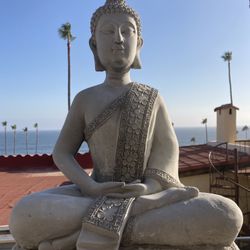 Buddha Statue 20” large/ natural concrete, Spiritual Yoga Meditation Zen