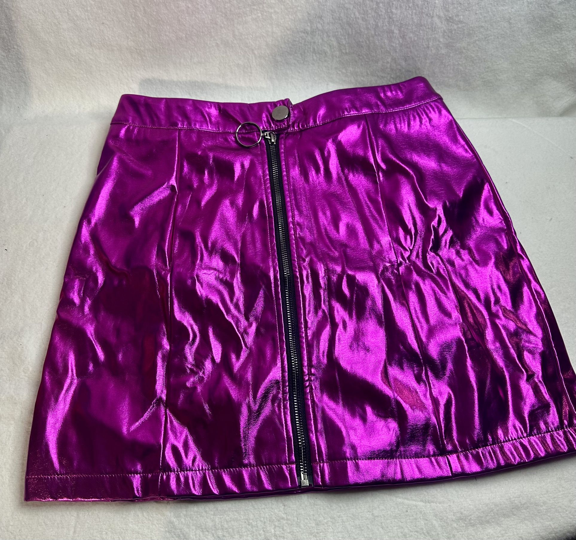 Hot Pink Pleather Skirt Sz Med NEW