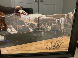 16x20 framed Dennis Rodman signed photo