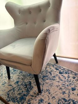 Pale blue accent chair