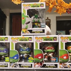 Funko TMNT x MMPR Con Exclusive Complete Set 5 Pops Ninja Turtle Power Ranger