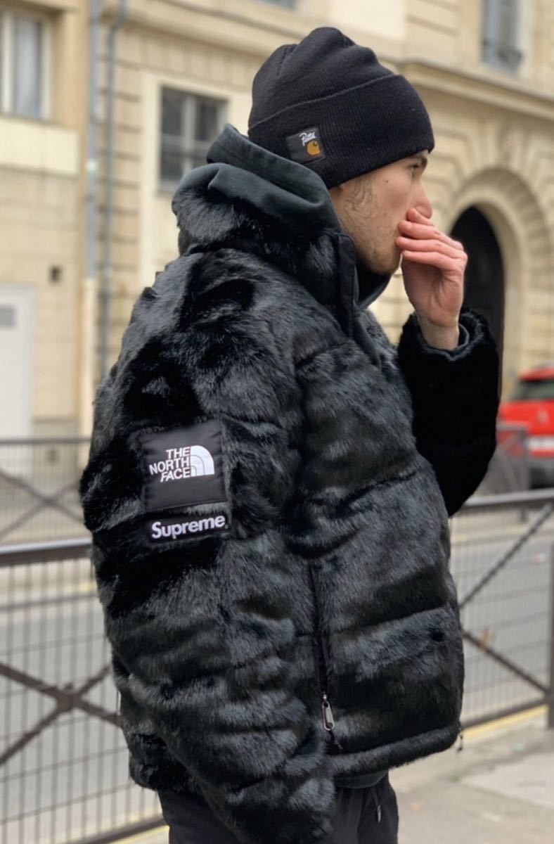 Supreme x The North Face Faux Fur Nuptse Jacket 'Black' for Sale