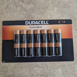 Duracell Alkaline C Batteries 14 Count CopperTop March 2032 Brand New Long Last