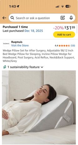 Adjustable 9&12 Inch Bed Wedge Pillow