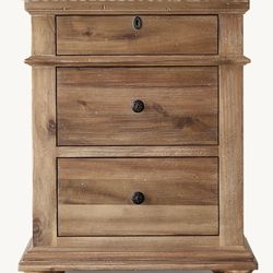 Pair of Restoration Hardware Closed Nightstands – Barely Used, Antiqued Natural Finish