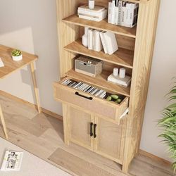 79-inch-high arched shelf with storage