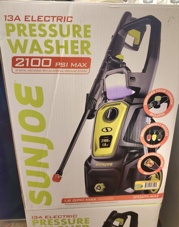 2 New Sunjoe Pressure Washers $65 Each