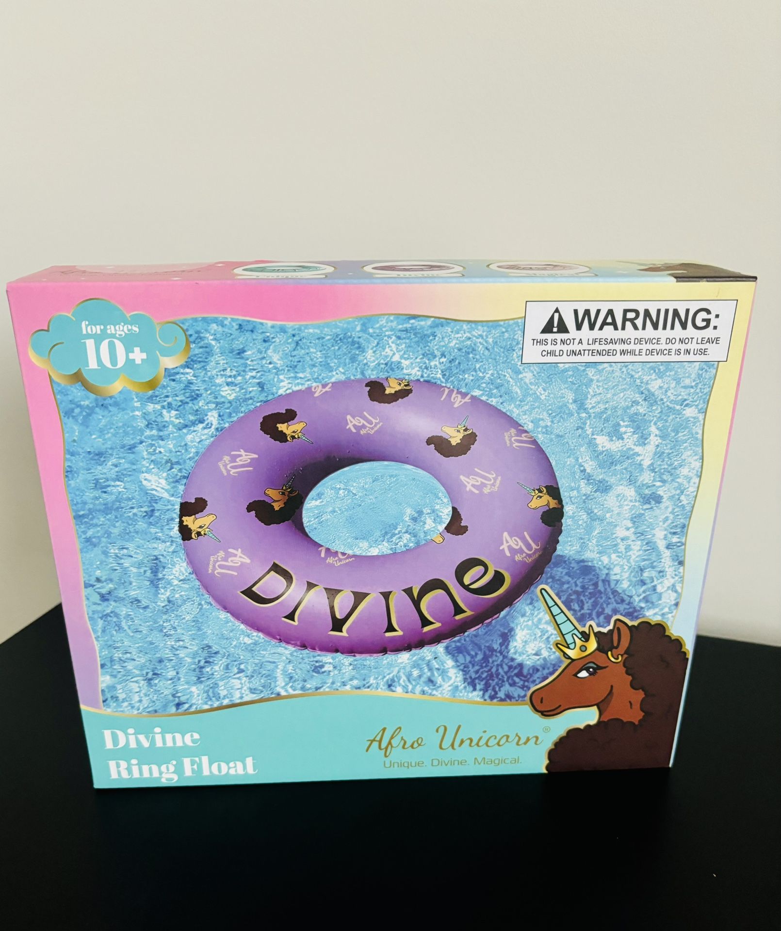 Brand new! Afro Unicorn 39-Inch "Divine" Unicorn Inflatable Float