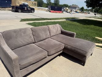 Gray West Elm Sectional Couch With Chaise