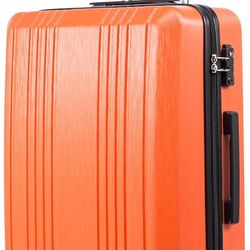 *NEW* Coolife Luggage Suitcase PC+ABS with TSA Lock Spinner Carry on Hardshell Lightweight 20in (orange, S(20in_carry on)), ORANGE
