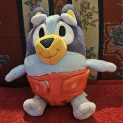 BLUEY  & FRIENDS  BABY BLUEY PUPPY  DOG  PLUSH  WITH REMOVABEL  NAPPY 
