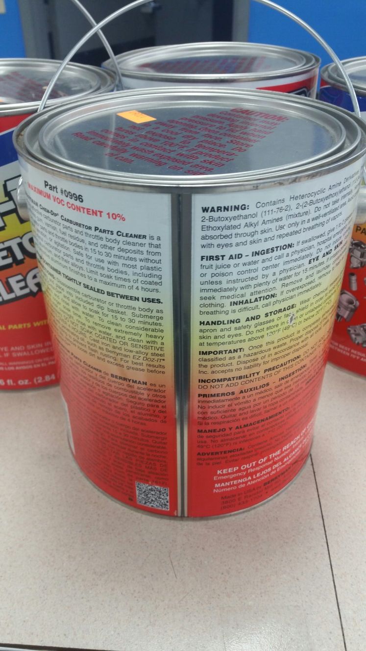 (New) Berryman's CHEM DIP carburetor parts cleaner (gallon) for Sale in