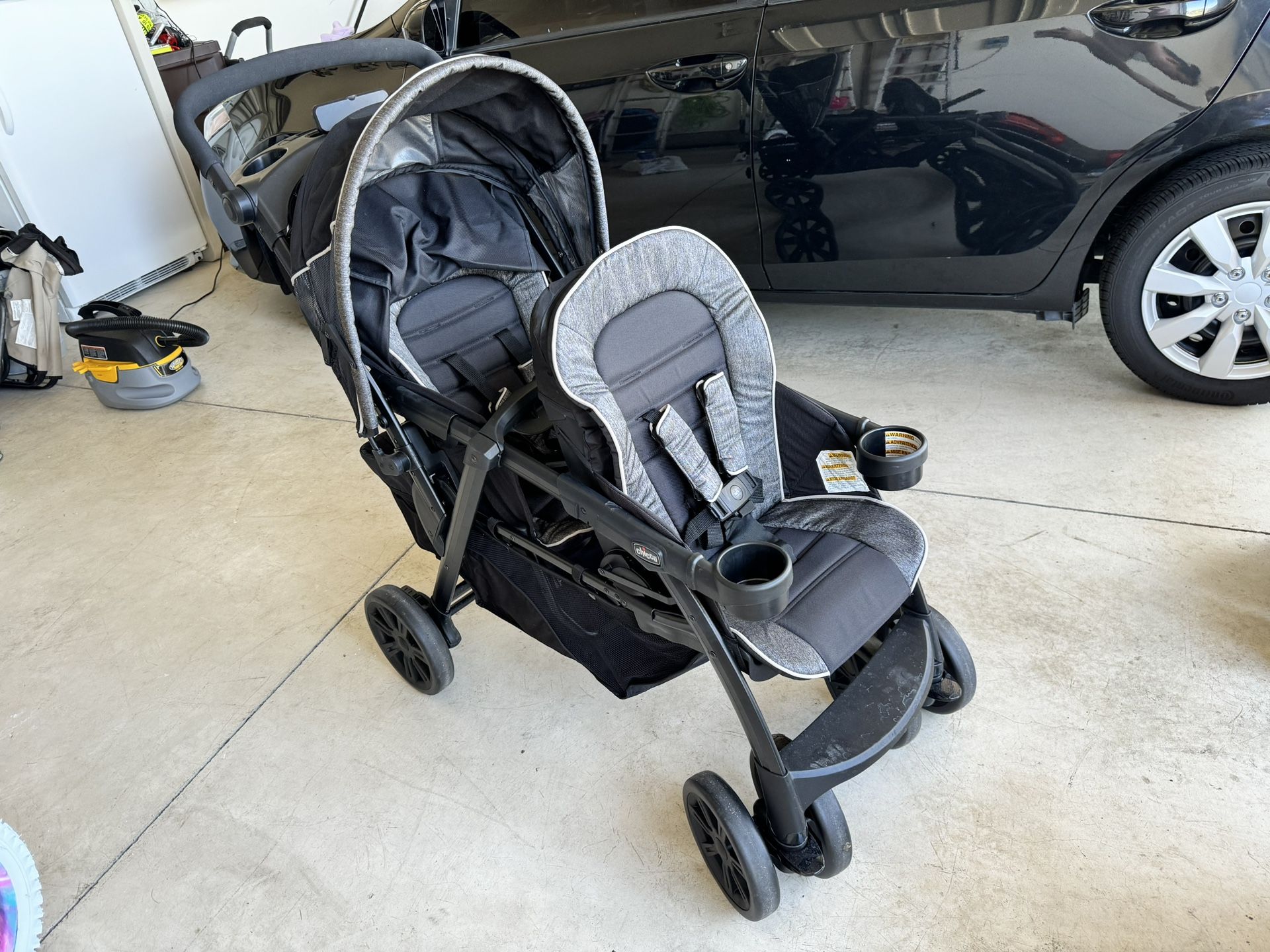 Chico Fit2 Car Seat, Base & Double Stroller
