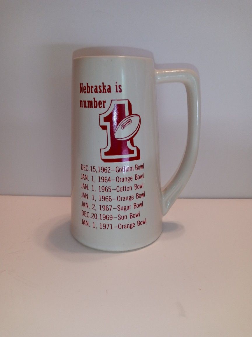 1971 Nebraska Is Number 1 Tall Ceramic Mug With Handle