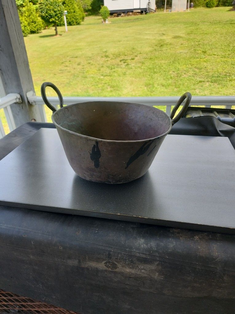 13"heavy Hammered Copper Jam Pot