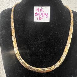 18K Solid Gold Chain For Wedding 24.8Gr 18 Inches Long 