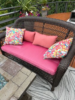 Three piece set rattan outdoor furniture