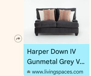 Harper Down IV Gunmetal Grey Loveseat