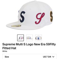 Supreme Multi S Logo New Era 59Fifty Fitted Hat White Size 7 3/4 $80 