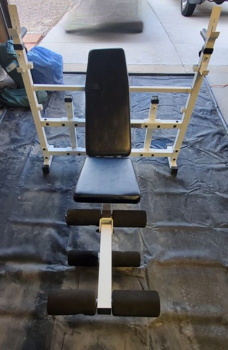 Adjustable Weight & Squat & Leg Curl Bench / Rack