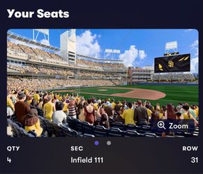 4 Padres tickets Wednesday July 29th