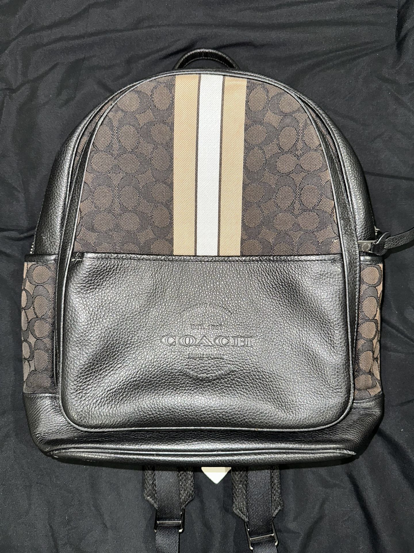 Coach Signature Stripe Backpack