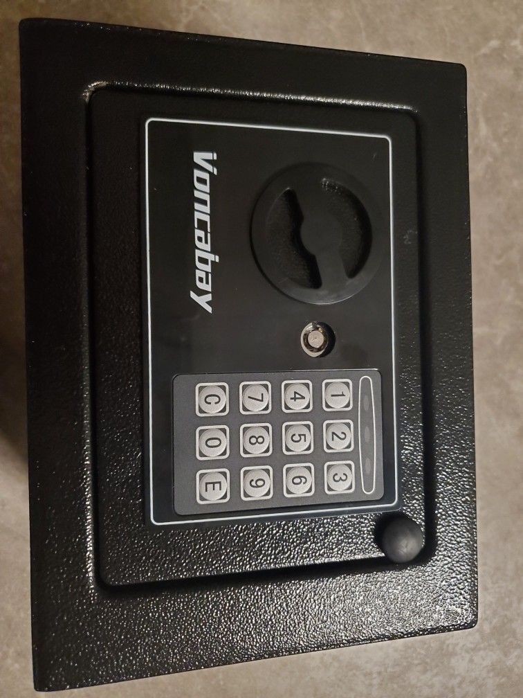 Black Voncabay Money Safe Box With Black Fireproof Bag