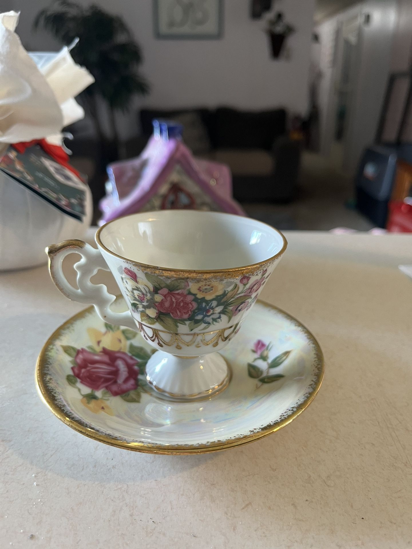 Floral Tea Cup And Saucer