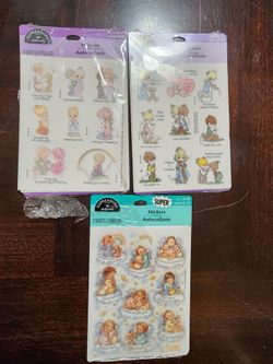 Vintage Precious Moments Hallmark Sticker Pack Lot - 1990s Religious / Inspirational