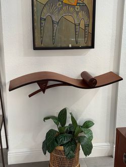 Vintage Mid Century Modern Wood Shelf