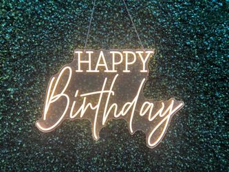 Happy birthday neon sign