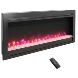 Brand New 41" By 14" Fireplace Heater Insert 9 LED Light Colors & Settings +Remote 2 Light STRIPS $599 NEW BNIB 