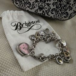 Brighton Pink Heart 💕 Watch Charm Bracelet Locker Living The Moment