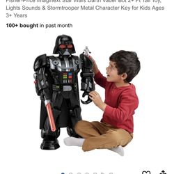 Fisher-Price Imaginext Star Wars Darth Vader Bot 2+ Ft Tall Toy, Lights Sounds & Stormtrooper Metal Character Key for Kids Ages 3+ Years
