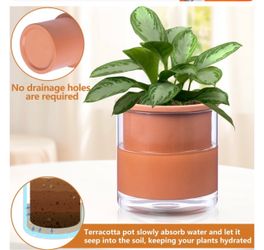 Set of 5 self watering Terracotta Planter Pot