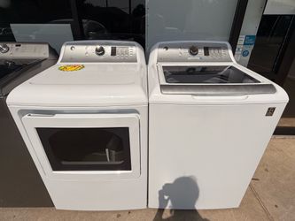 Used White GE Washer and Dryer Toploader