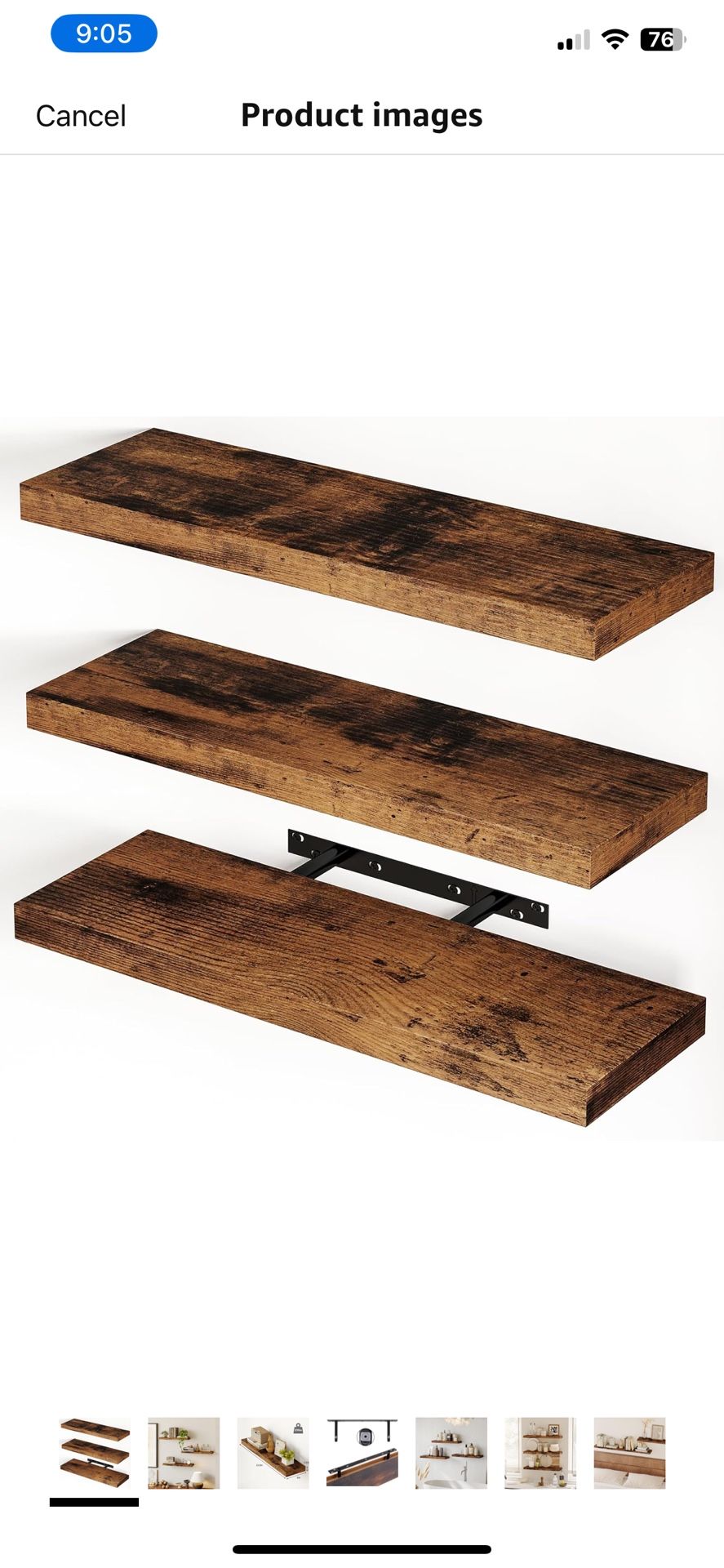 Wood Floating Shelves By fix wall